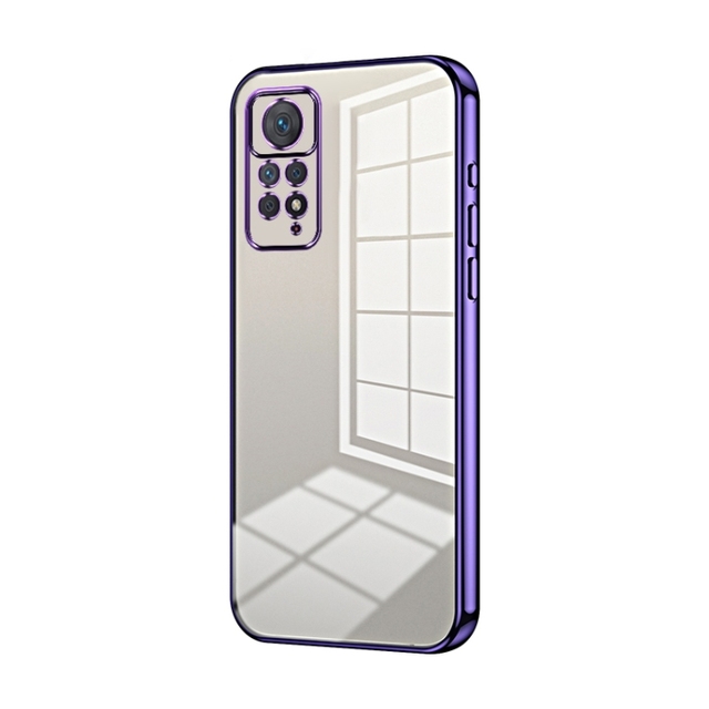 For Xiaomi Redmi Note 11 Pro 4G/5G Global Transparent Plating Fine Hole Phone Case(Purple)