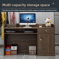 Comptoir de caisse simple et moderne en MDF avec rangement pour magasins de vêtements, restaurants, salons de beauté, bureaux d'accueil