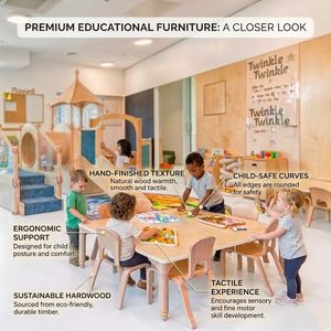 Juego <span class=keywords><strong>de</strong></span> Muebles <span class=keywords><strong>de</strong></span> Madera para Jardín <span class=keywords><strong>de</strong></span> Infancia Montessori, Mesa y Sillas para Guardería, Centros <span class=keywords><strong>de</strong></span> Cuidado Infantil, Preescolar y Jardín <span class=keywords><strong>de</strong></span> Infancia - Product Image 2