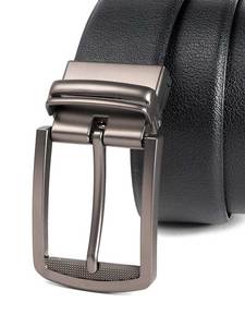 Trendy Designer Men Leather Belt with Strong Metal Pin Buckle <b>Soft</b> Adjustable Waistband for Casual <b>Jeans</b> and Formal Trouser - Product Image 2