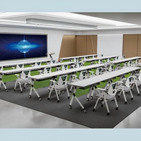 Chaise de bureau pliante pour ordinateur Chaise de table de formation de conférence empilable mobile rembourrée et chaise gigogne avec bras d'écriture pour réunion