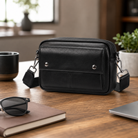 Sac messager vintage en cuir PU pour homme, imperméable, décontracté, avec fermeture éclair, vente en gros