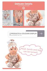 Silicone Reborn Baby 8 Inch Newborn Baby <strong>Doll</strong> With Scarf <strong>Small</strong> Suspenders Reborn Baby <strong>Dolls</strong> for Girl's Gift - Product Image 5