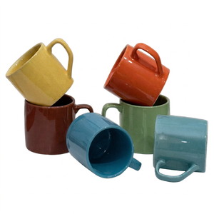 Tasses et mugs en grès céramique – Ensemble de mugs en céramique couleur unie, design moderne, résistants à la chaleur, compatibles micro-ondes et lave-vaisselle, pour usage domestique - Product Image 1
