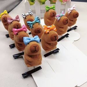 Cartoon Cute Animal Hair Accessories Mini Capybara Hair <b>Clip</b> Plush Capybara <b>Spring</b> Toy - Product Image 5