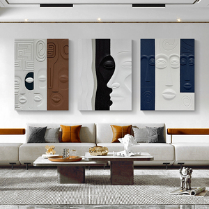 Pintura Decorativa Abstracta de Alta Calidad Estilo Nórdico, Tallado en Madera Moderno y Simple, Cuadros Colgantes para Decoración de Paredes de Hotel - Product Image 4