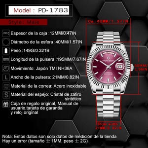 Montre mécanique pour homme PAGANI Design DD40 2025 en acier inoxydable, or rose, automatique, luxe, verre saphir AR, cadeau - Product Image 2