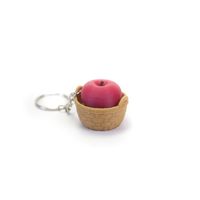 Appel & Blauwe Bes Knop Fidget Toy, Mini Fruitvormige Sleutelhanger