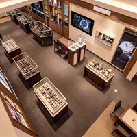 Vitrine de Luxe en Bois Massif pour Centre Commercial avec Éclairage LED et Vitrine en Verre Réglable pour Kiosque à Crêpes