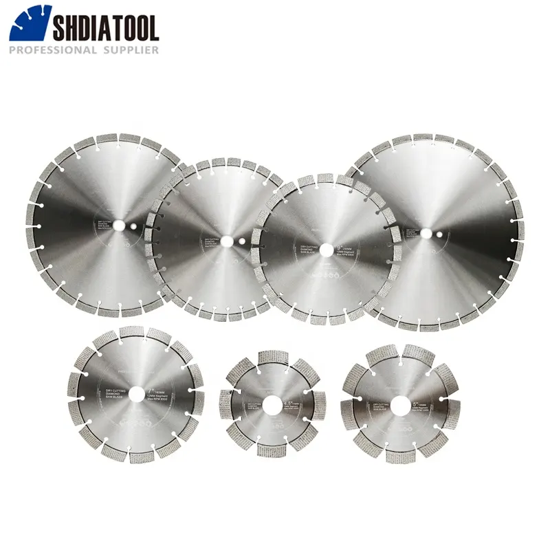 Shdiatool 4.5-16Inch Segment Scherpe U-Sleuf Diamantzaagblad Met Arrayed Bescherming Tanden Slijpschijf Voor Asfaltbeton