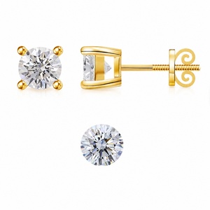 IGI Certified Round Cut Lab Grown Diamond <b>Stud</b> <b>Earrings</b> 10K 14K 18K Solid Gold <b>Fine</b> Jewelry for Women - Product Image 1