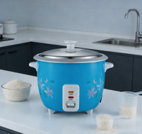 Autocuiseur Électrique Automatique Professionnel en Acier Inoxydable avec Cuve Antiadhésive en Forme de Tambour, Tasse à Mesurer et Contrôle Numérique du Minuteur
