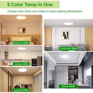 Lámpara de Techo LED Hunhun de 12 Pulgadas, 3200LM, 5CCT Ajustable, Súper Delgada de 0.87 Pulgadas, Diseño Moderno para Sala de Estar - Product Image 3