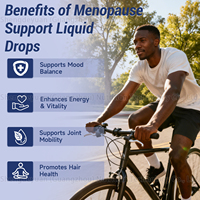 Compléments liquides oraux à base de plantes pour la ménopause, gouttes à mâcher OEM, cohosh noir, probiotiques pour l'équilibre hormonal féminin, la santé digestive et l'énergie