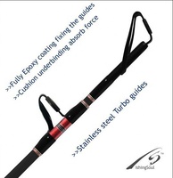 GM317 – guide Turbo en acier inoxydable avec anneau sic, caoutchouc rétractable, nylon lisse, fesses en métal, cardan de jeu, bateau, canne à pêche à la traîne