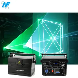 Proyektor Laser 40K Laser Animasi RGB 10W Promosi untuk DJ Disco Stage Light DMX512 ILDA Control ISHOW Software