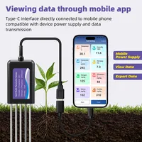 Yieryi Capteur intelligent 8-en-1 de sol NPK, pH, EC, humidité, enregistreur de données via application, testeur de fertilité, pour jardin, agriculture, pelouse, IP68 THE01888P