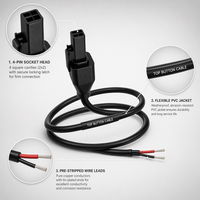 Adaptateur de faisceau de câbles pour interrupteur à bouton supérieur à verrouillage positif 2x2 à 4 broches personnalisé, 250V, en cuivre pur, pour systèmes de machines de jardinage