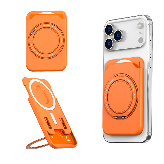 Magnetic Card Holder with Metal Plate for iPhone - 360° Rotation Stand & Magnetic Adhesive