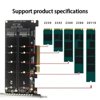 Tarjeta Divisora Dual M.2 NVMe PCIe x8 con Soporte PCIe 4.0 para Adaptador de Expansión SSD RAID en Placa Base