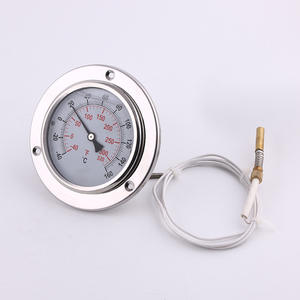 Tige de mesure de température industrielle en acier inoxydable 100 mm, tube capillaire axial tout acier avec bride et surface en verre - Product Image 5