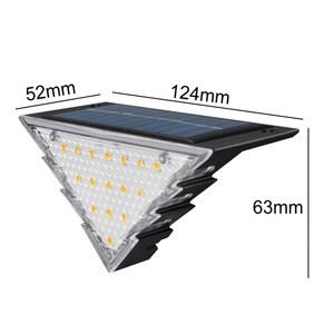 <b>LED</b> Solar Step <b>Light</b> 22 <b>LED</b> Triangular Wall Mount Outdoor Garden Lighting Waterproof <b>Light</b> <b>Sensor</b> Auto On Off - Product Image 3