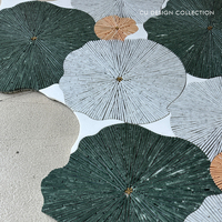 Mosaïque en marbre naturel à motif de feuille de lotus pour la décoration des murs et sols intérieurs d'hôtels et de villas