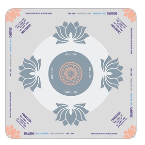 Hermosa Alfombra de Mahjong de Neopreno con Estampado de Flores Moradas y Azules, Venta al por Mayor, Pedidos Personalizados, Directo de Fábrica - Product Image 6