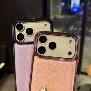Funda de Teléfono Senyork de Cuero Electrochapado, Simple y Ejecutiva, para iPhone 17air, 16plus, 15, 14, 13, 12, 11, Antihuellas, Protectora - Product Image 3