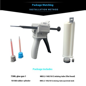 Pistolet à colle manuel double 10:1AB 75 ml à double composant avec tube de mélange à boucle métallique de type poussoir, personnalisable OEM 75 ml 10:1 - Product Image 2