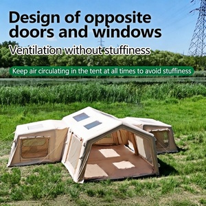 Tente <span class=keywords><strong>gonflable</strong></span> modulaire à ailes de 18,16 m en coton TC 210g, abri de glamping quatre saisons imperméable avec colonnes d'air de 16 cm, lucarnes latérales - Product Image 2