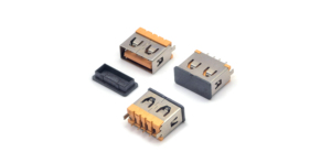 Conector USB-AF-4S Hembra de Cuerpo Corto H:10.0mm Carcasa de Hierro Naranja con Cubierta 4P - Product Image 3