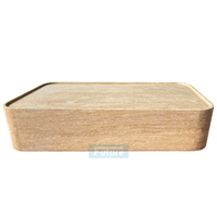Table basse rectangulaire moderne en marbre travertin poli pour salon et cuisine, design durable et imperméable