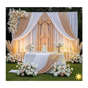 ผ้าม่านธีมสีชมพูแบบสั่งทำขนาดพิเศษ พร้อมผ้าม่านแบบไขว้ด้านหน้า ผ้าม่านผ้าไหมน้ำแข็งผสมสแปนเด็กซ์ สำหรับ<span class=keywords><strong>งาน</strong></span><span class=keywords><strong>แต่ง</strong></span><span class=keywords><strong>งาน</strong></span> <span class=keywords><strong>งาน</strong></span>ปาร์ตี้ และฉากหลัง<span class=keywords><strong>งาน</strong></span>อีเว้นท์ - Product Image 2