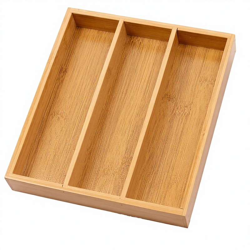 Durable Bamboo Kitchen Drawer Organizer with