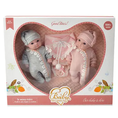 2pcs bebe reborn baby doll lifelike Full body soft silicone cute floral dress 3-piece newborn doll 8inch waterproof toys gifts