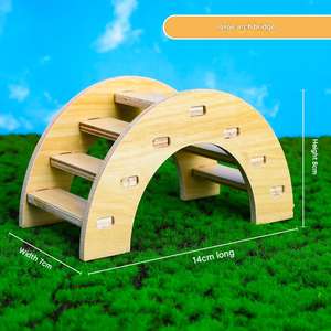 <span class=keywords><strong>Maison</strong></span> pour hamster en bois artisanale, design moderne, avec plateforme de course, habitat sûr pour petits animaux, pour hamsters et gerbilles - Product Image 2