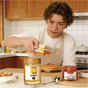 Pots à miel en verre de 180 ml, 360 ml, 750 ml, petits pots à miel avec couvercles en bois, mini pots à miel - Product Image 6
