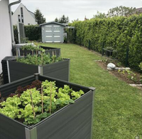 Jardinière DIY pour l'extérieur, série design, pot de fleurs pour patio, résistant aux insectes, emballé en carton, PVC/WPC/PE, nouveau style chinois