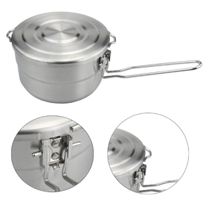 หม้อเบนโตะสำหรับตั้งแคมป์กลางแจ้ง DFB53 ทำจากสแตนเลส 304 สำหรับต้มน้ำ พร้อมด้ามจับพับได้ ตัวเลือกเสริมวัสดุอะลูมิเนียม - Product Image 3