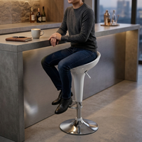 Tabourets de bar pivotants modernes en plastique, chaise haute réglable en hauteur avec structure métallique