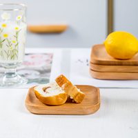 Petite assiette en bois de hêtre écologique, fabriquée à la main, avec logo personnalisé, plateau carré en bois pour desserts, pour boutique de cadeaux, articles de cuisine