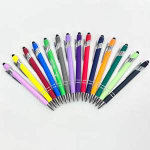 ホット販売2 in1多機能プロモーションメタルスタイラスボールペンアルミタッチスクリーンボールペンカスタムロゴ付き - Product Image 1