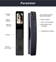 3D Gezichtsherkenning Slimme Deurvergrendeling Palmveinsensor IP65 Waterdicht Tuya WiFi Video Intercom Staal Houten Deur Toegangslot