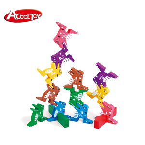 Kids preschool educational toys baby wooden stacking crocodile balancing game wooden toy sensorial toy for children