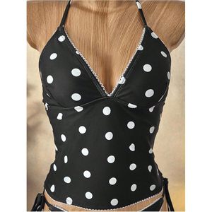 FOXA Maillot de bain tankini 2 pièces à pois pour femme, dos nu, style Y2k Coquette - Product Image 2