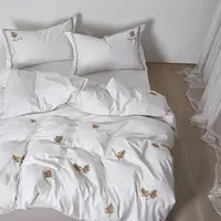 Toptan sıcak satış özel otel çarşaf Set yatak % 100% pamuk kış yatak örtüsü seti