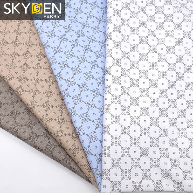 Hot Sale China Skygen Stretch Medium Weight Plain Woven 72% Polyester 25% Viscose 3% Spandex Fabric for Shirts Dresses Soft Hand
