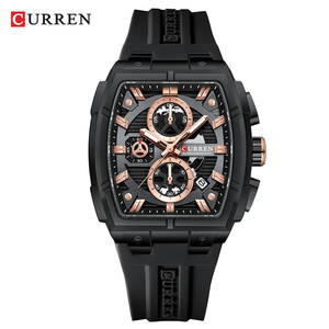 นาฬิกาข้อมือผู้ชาย CURREN 8488 หรูหรา ดีไซน์สี่เหลี่ยม ควอตซ์ กันน้ำ เรืองแสง โครโนกราฟ พร้อมฟังก์ชั่นวันที่ - Product Image 6