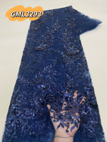 Tissu en dentelle à paillettes de luxe de haute qualité, broderie de paillettes de luxe, tissu en dentelle à perles pour robe de soirée, robe de fête, robe de mariée